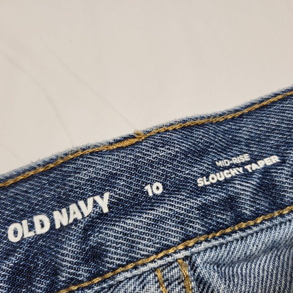 Old Navy Womens Jeans Size 10 Slouchy Taper Mid Rise Button Fly Crop 35 X 24 - Picture 4 of 13